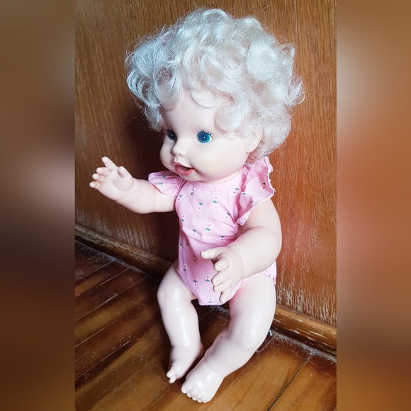 1984 Baby Alive Doll 13" Kenner Vintage Lever on Back WORKS Hong Kong - Picture 4 of 17